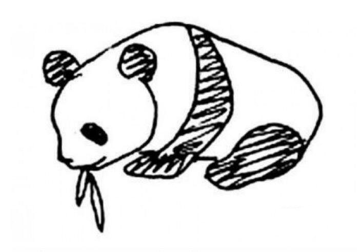 簡單的大熊貓簡筆畫圖片，可愛的大熊貓