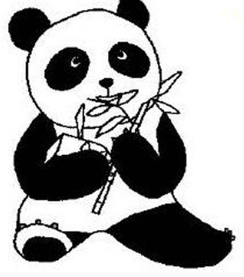 吃竹子的大熊貓簡筆畫