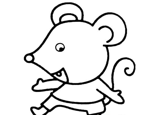 前進的小老鼠-卡通簡筆畫圖片大全