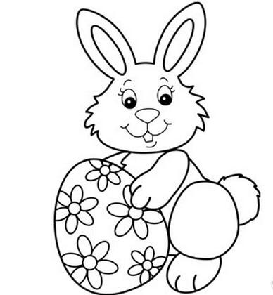 復活節小兔子和彩蛋簡筆畫圖片大全