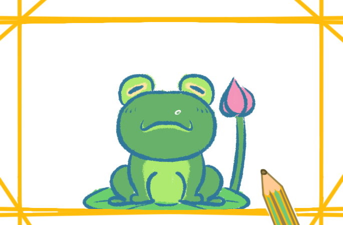 可愛的青蛙卡通簡筆畫帶顏色教程_青蛙簡筆畫圖片大全