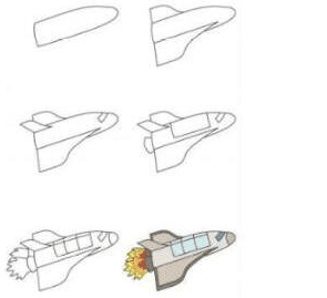 航天飛機怎么畫_航天飛機的簡筆畫畫法分享