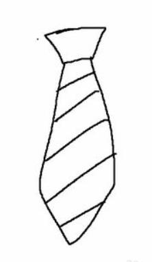 斜紋男士領帶怎么畫_斜紋男士領帶簡筆畫畫法步驟教程