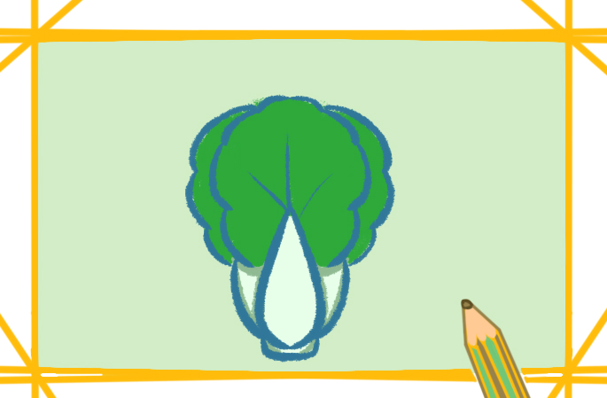 碧綠的青菜上色簡筆畫要怎么畫？